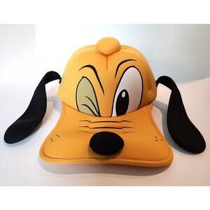 Walt Disney World Pluto Hat Cap Adult 3D Long Ears Long Visor Vintage Yellow